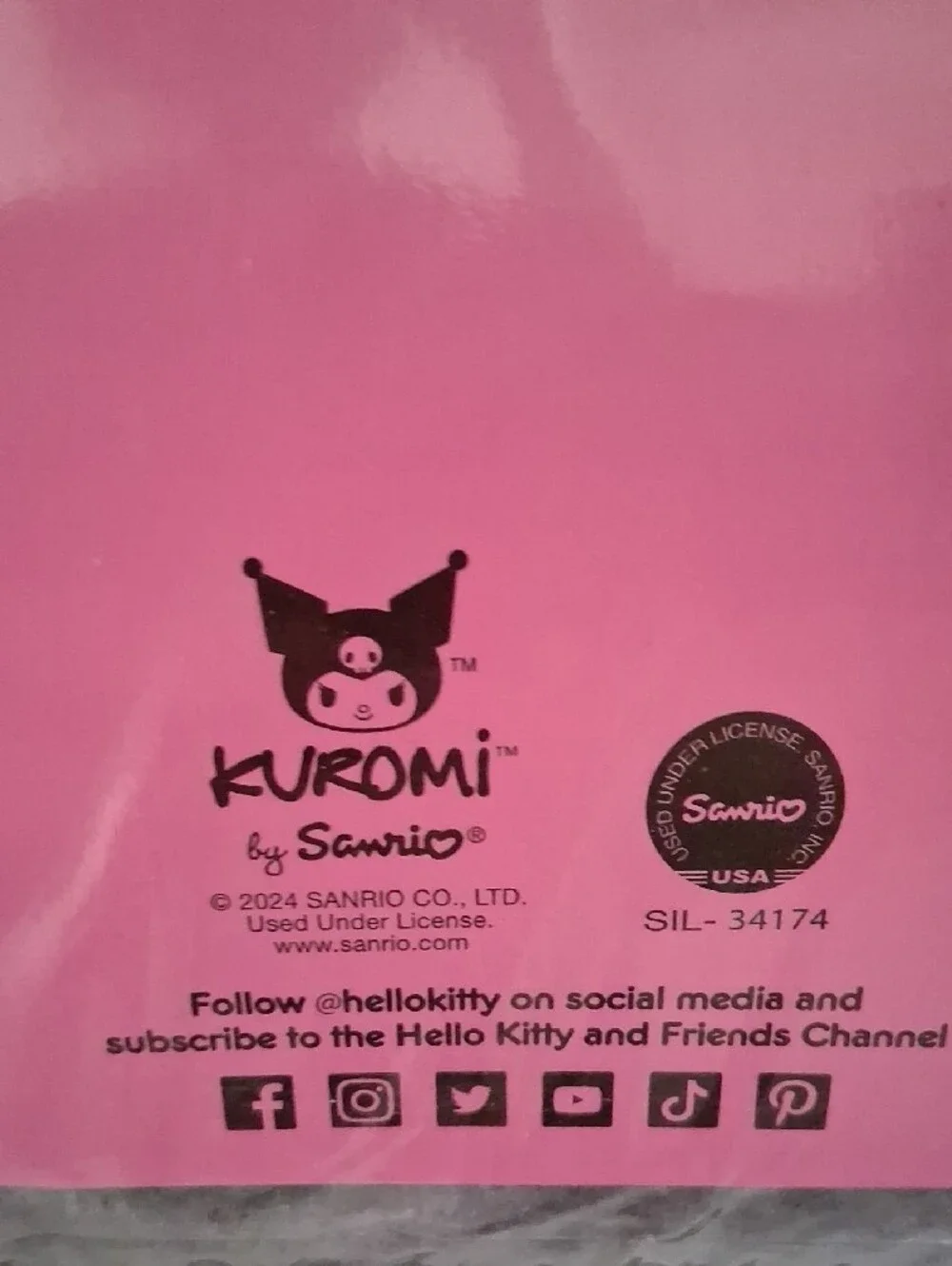 NWT Sanrio Kuromi Twin Raschel Blanket 60x80 Pink Black Northwest
